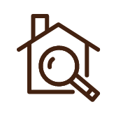 家に虫眼鏡が重なったイラスト