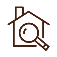 家に虫眼鏡が重なったイラスト