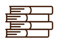本が4冊積み重ねられているイラスト