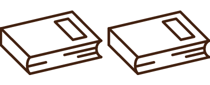 閉じた状態の本のイラストが2つ