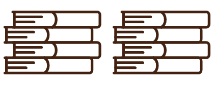 本が4冊積み重ねられているイラストが2つ